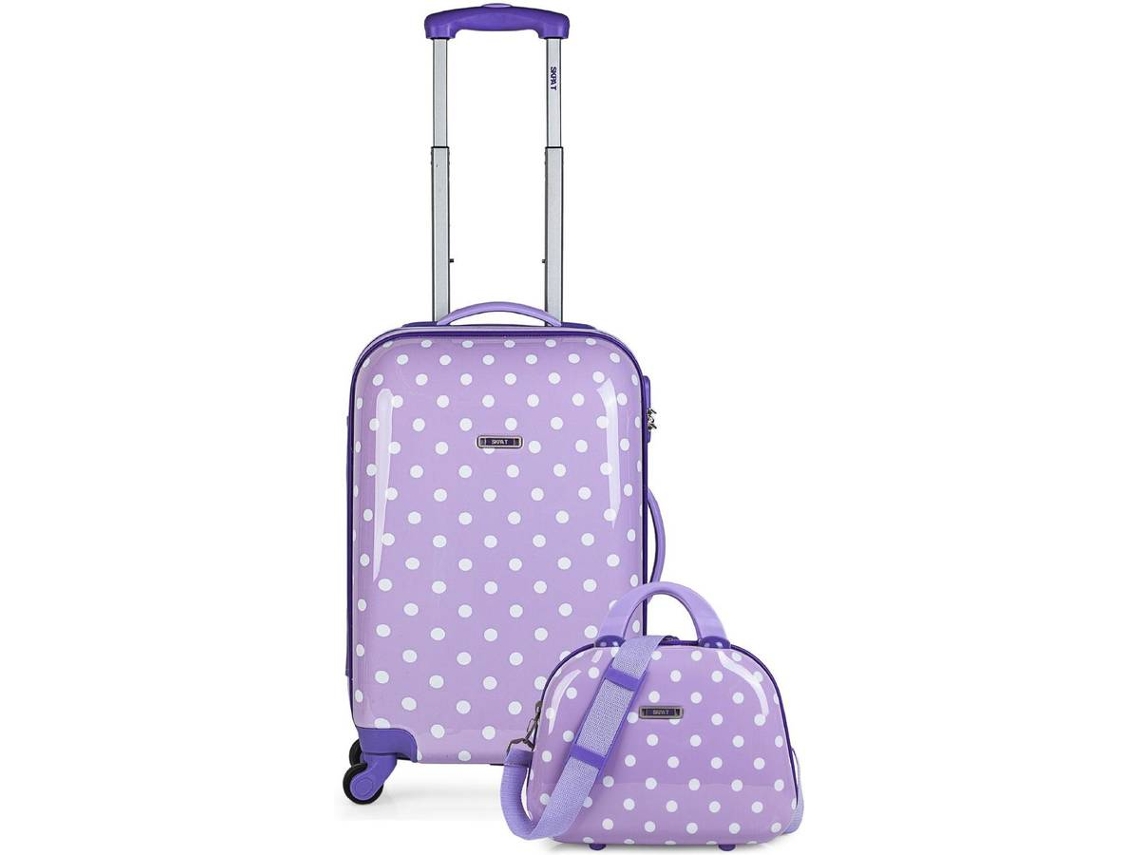 Conjunto de Malas de Viagem SKPAT com Nécessaire de Policarbonato Roxo (44 L)