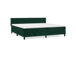 Cama com Molas/colchão 200x200 Cm Veludo Verde escuro MAISON EXCLUSIVE