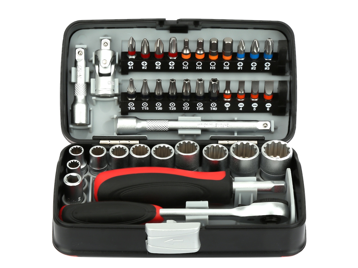 Conjunto de Ferramentas Chave de Soquete com Alavanca Mini 38pcs