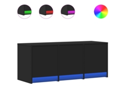 Móvel de Tv com Luzes Led Derivados de Madeira Preto MAISON EXCLUSIVE