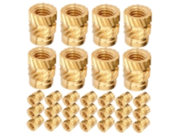 100 Porcas De Inserção Latão M3 X 4,6 5,69 Mm Com Padrão Espinha