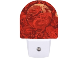 Luminária Noturna com Design de Dragão Chinês, Luminária Noturna LED com Sensor, Luz Noturna Branca e Suave