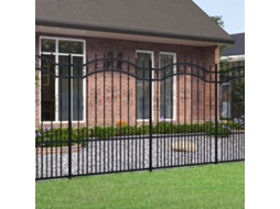 Cerca Jardim C/ Topo Em Lanã§as 190 Cm Aã§o Revestido A Pã³ Preto DKD HOME DECOR