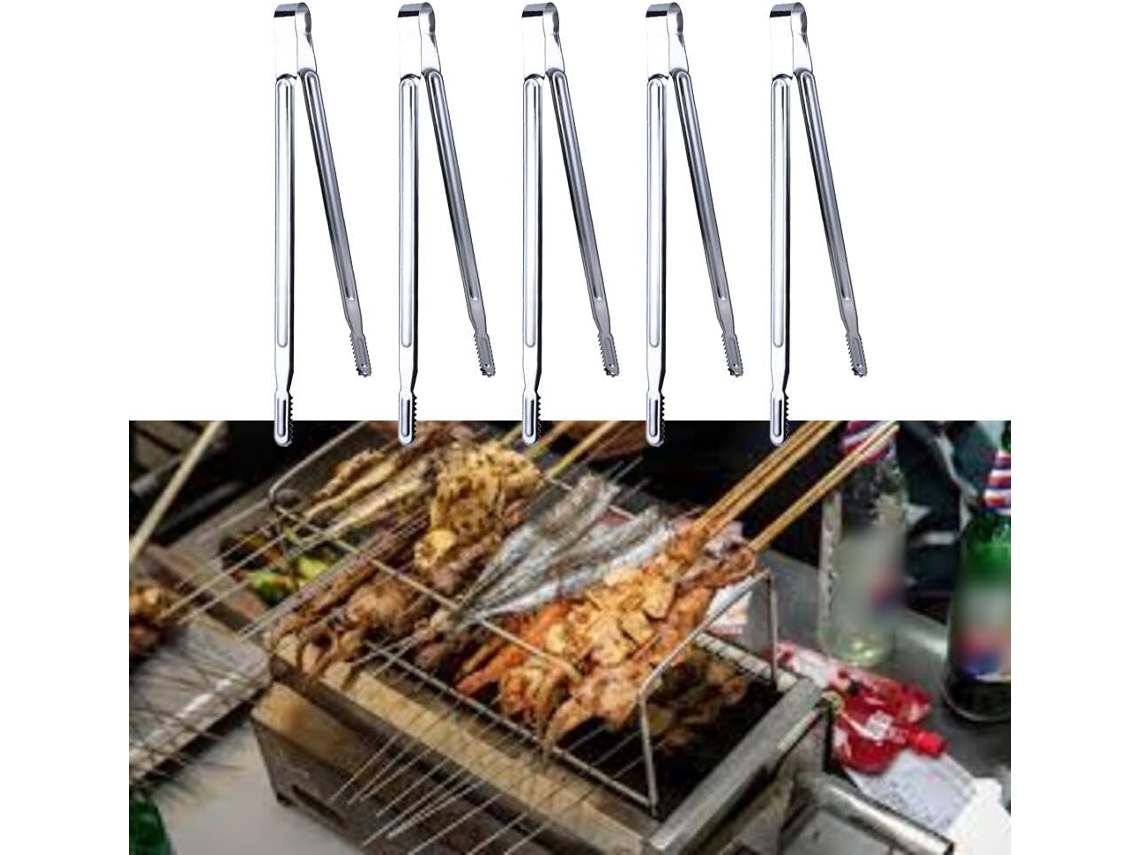 Pinça Para Churrasco De Aço Inoxidável Resistente Ao Calor, Com 40cm De Altura E Cabo Ergonômico, Ideal Para Grelhar