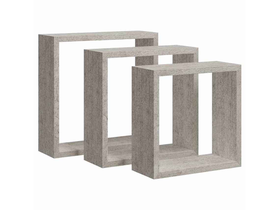 Wall Cube Shelf, Wall Cube Shelves Vidaxl Cinzeto Mdf (n/a)