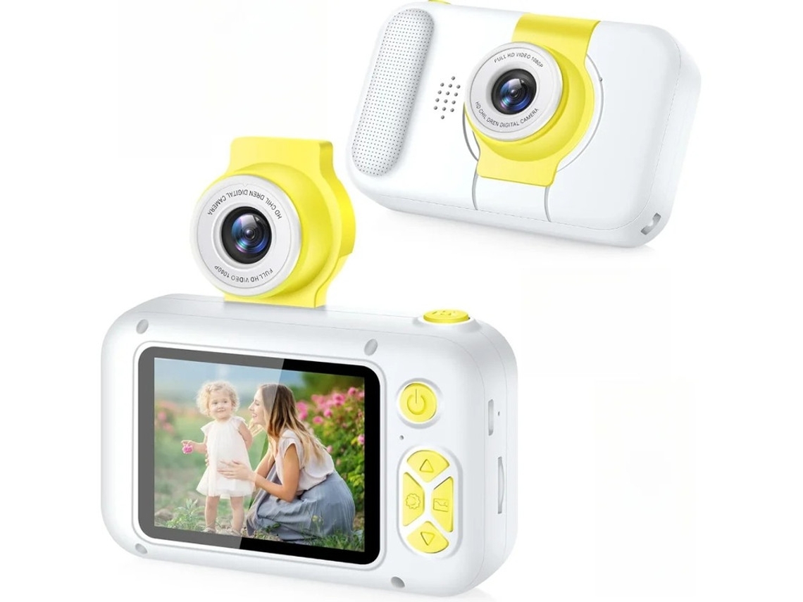 Câmera fotográfica infantil Yizhood 4000W IPS HD de 24 pinos com lente flip branca
