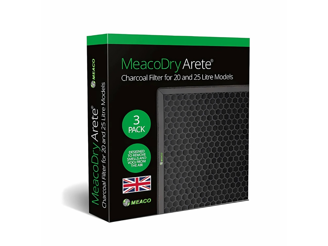 Filtro De Carvão Ativado Meacodry Arete Pack 3 Para Desumidificadores 20l/25l Elimina Odores E Otimiza O Desempenho