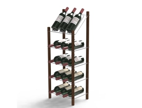 Suporte para 15 Garrafas de Vinho de 4 Alturas e Display Superior LIFE STORY Mywinebar