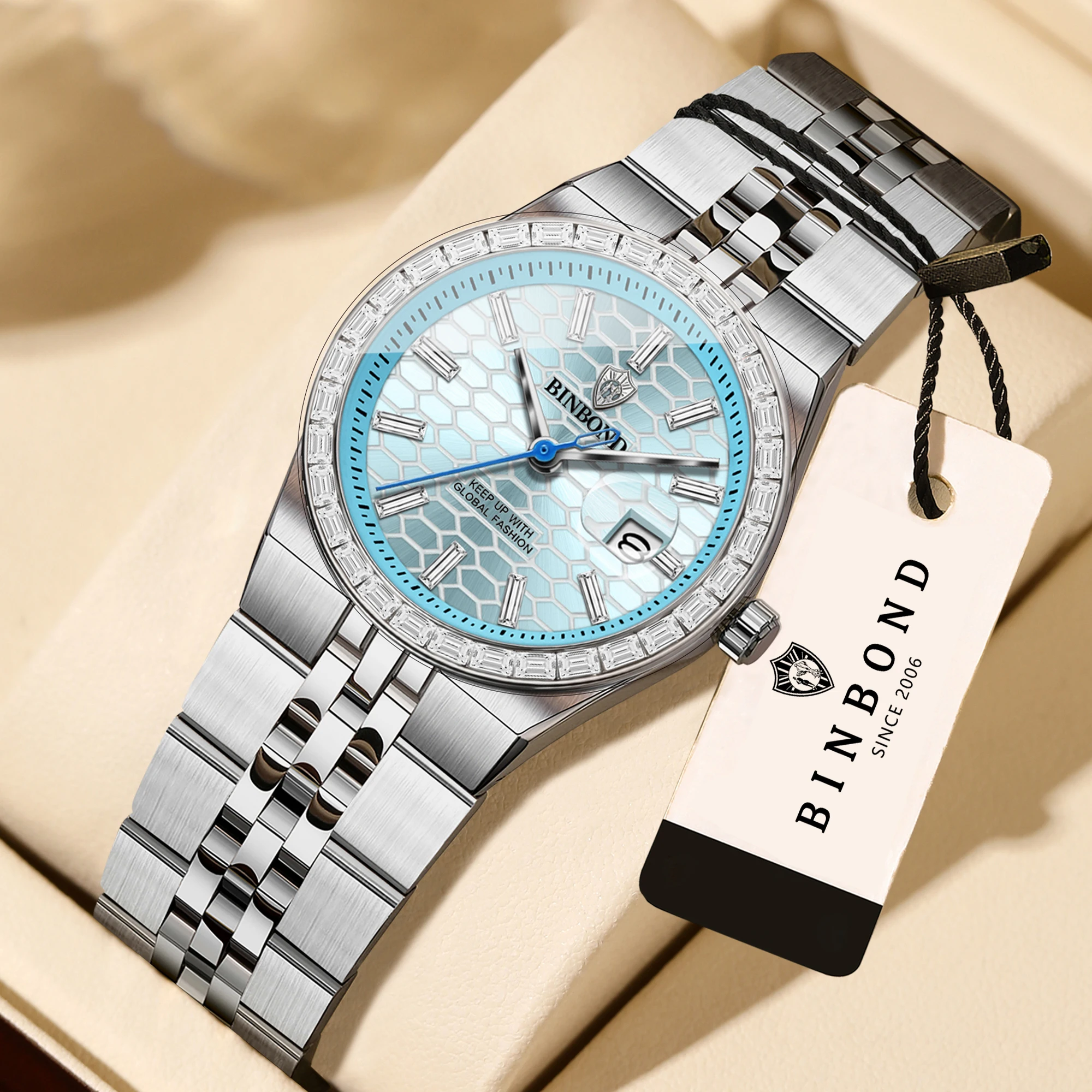Relógio Feminino Automático À Prova D'água Com Data, Elegante E Casual, Com Mecanismo De Quartzo De Precisão.