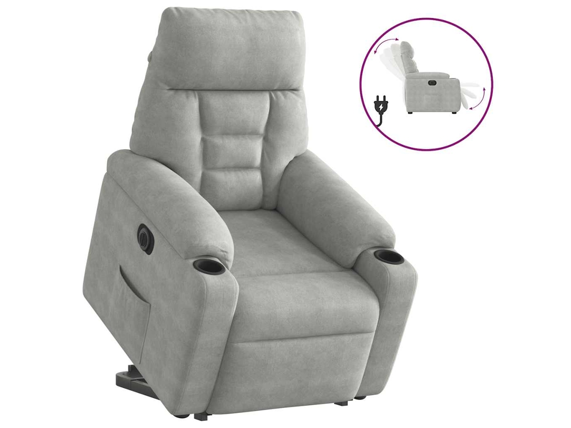Electric Stand Up Recliner Chair, Electric Stand Up Recliner Chairs Vidaxl Cinzeto Microfibra