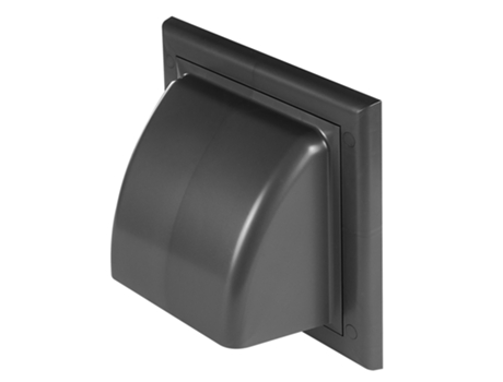 Grade Exterior de ABS Cinza para Ventilação de 125 mm, Cobrindo Aba de Retorno