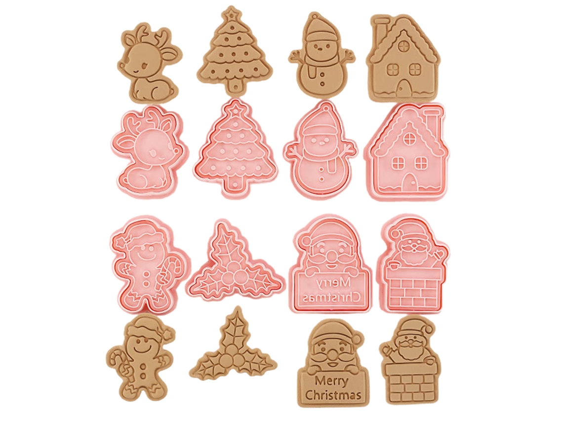 Moldes De Biscoito Natal Diy 3d De Plástico