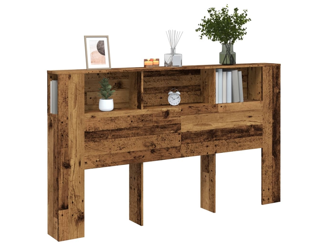 Cabecero de cama 180x18,5x102,5cm Derivado de madera. Madera vieja.