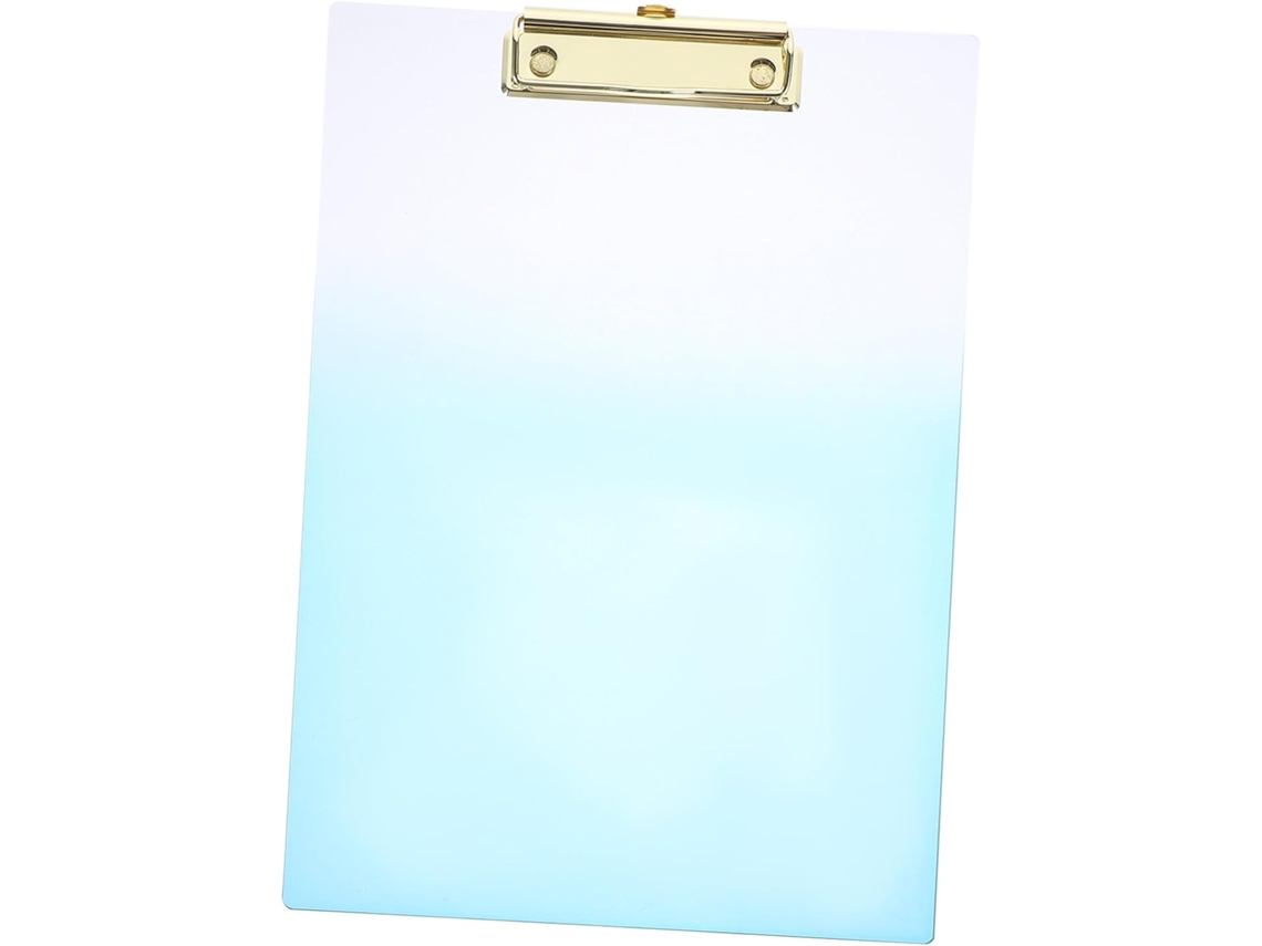 Prancheta Transparente Com Gradiente Azul Celeste, Suporte Rígido