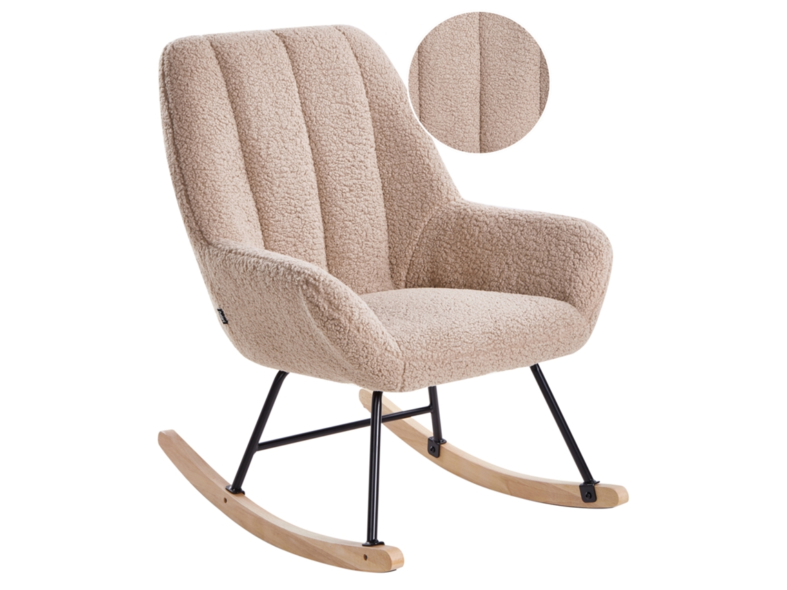 Silla Mecedora Kinno Bouclé Beige