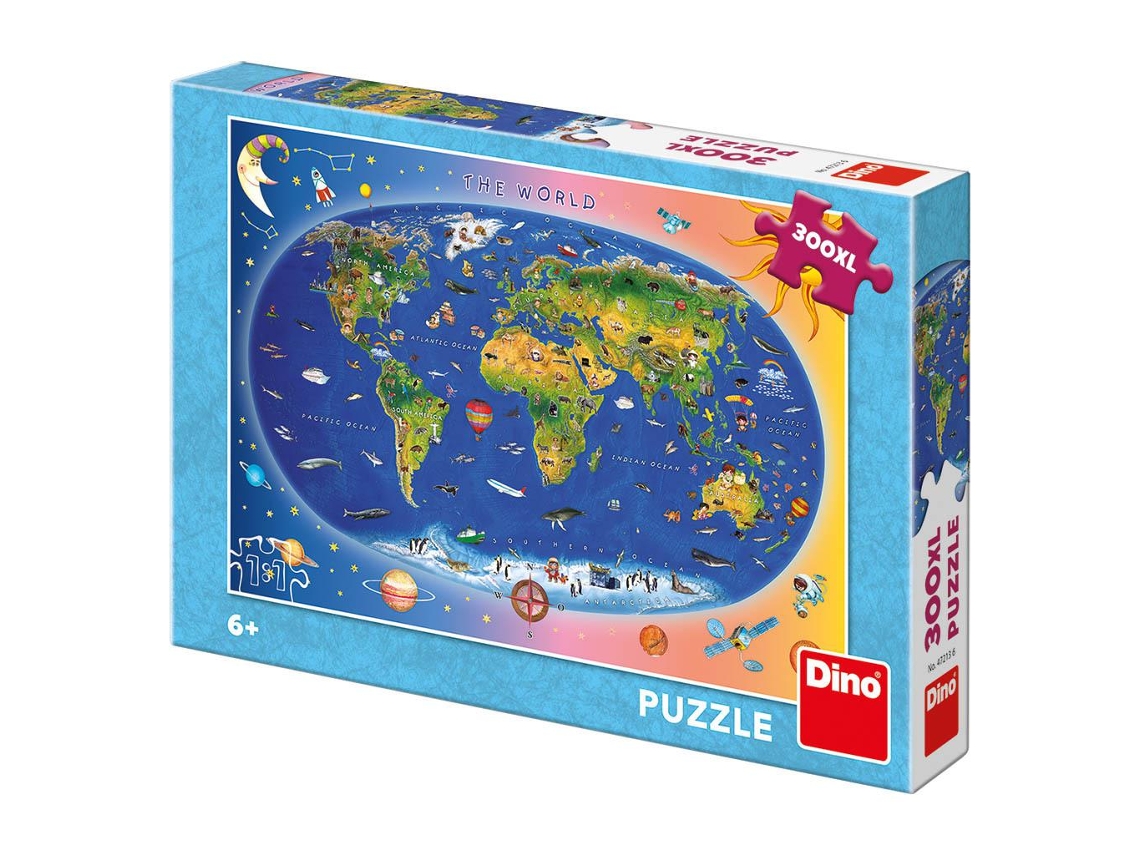 Puzzle 300 Pcs Xl Mapa Infantil DINO