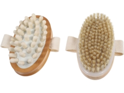 Conjunto De 2 Escovas Corporais Secas Valiclud, Escova De Massagem Corporal Esfoliante Com Cabo Madeira, Cuidados Com A