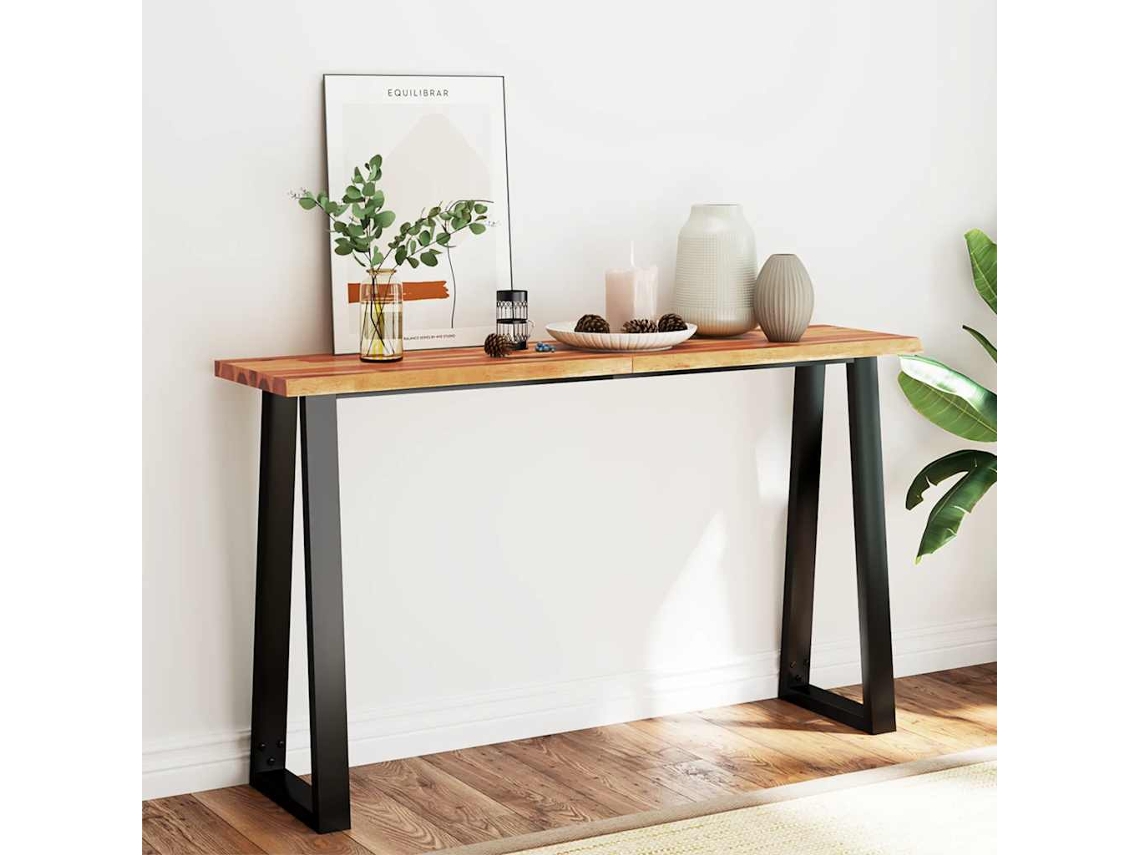 Vidaxl Mesa De Jantar C/ Bordas Vivas 140x40x80 Cm Acácia Maciça