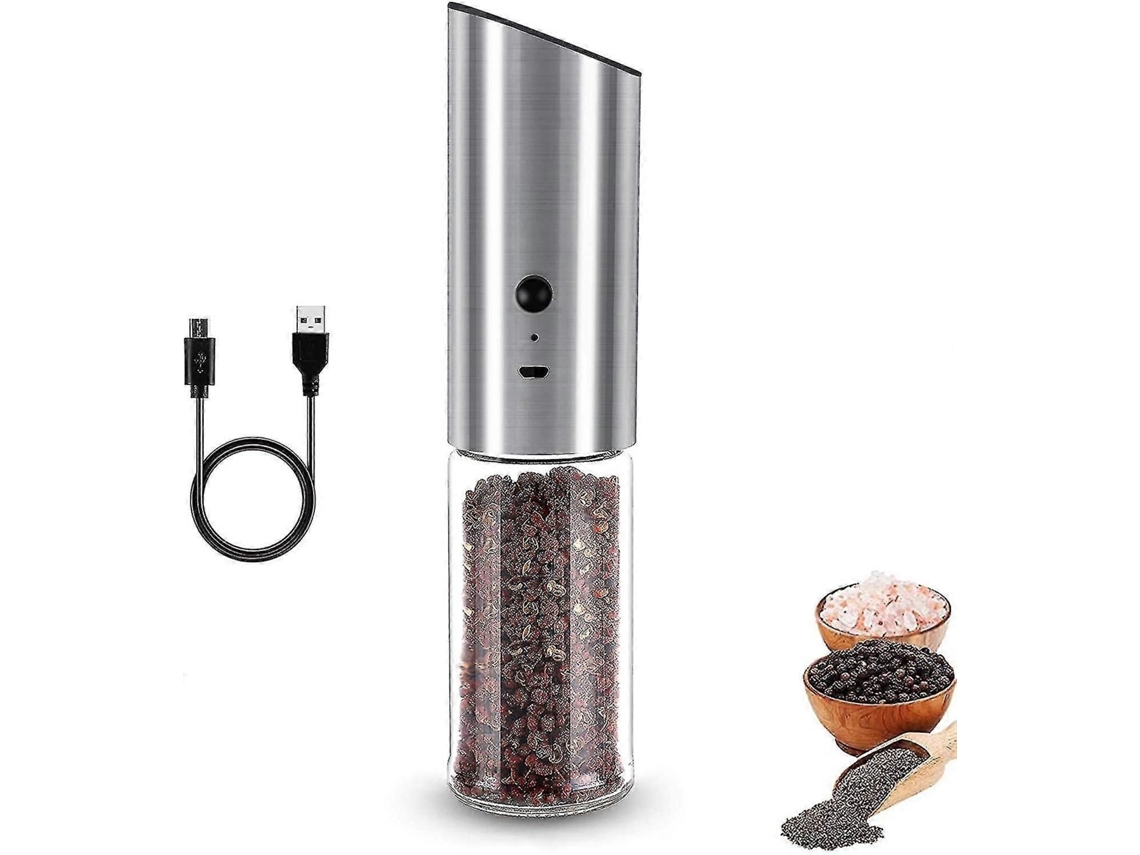 Moedor de Pimenta Elétrico Recarregável, Elétrico, Sal e Automático por Gravida De, Recarregável Via Usb, Alta GOKOCO