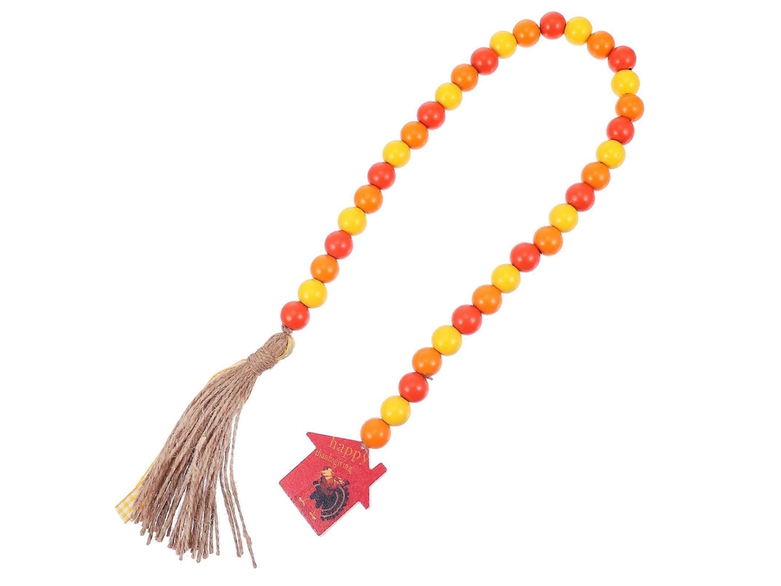 Pendente De Porta Com Contas De Madeira E Corda, Estilo Rústico