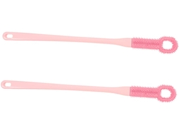 Lurelia Kit De 2 Escovas De Silicone Para Banho De Cuidado Corporal, Cabo Longo, Cerdas Macias E Pega Ergonómica