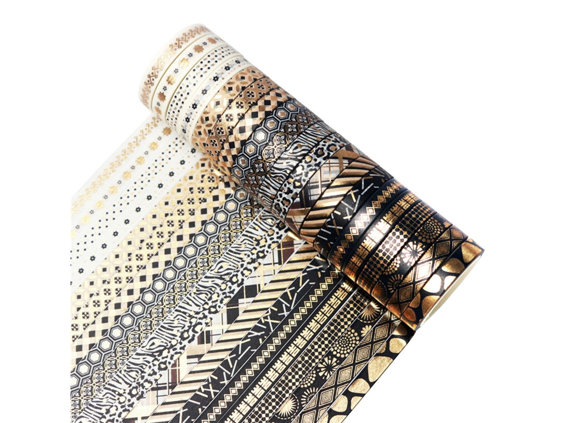 Fita Adesiva Washi, 20 Rolos, Decorativa Washi Dourada, Estreita, Com 7 Mm De Largura, Trabalhos Manuais E Artesanato