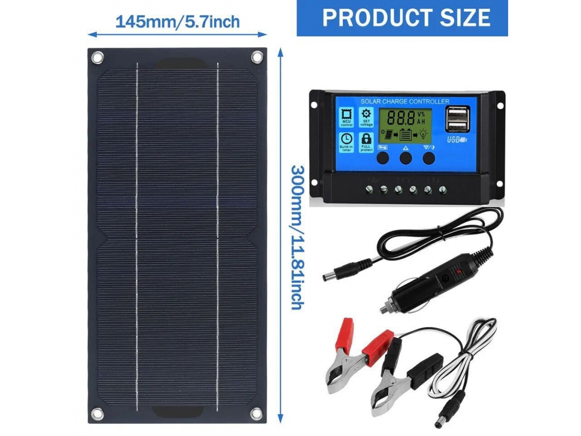 Painel Solar 300 W 12 V com Carregador BRILVIBERA