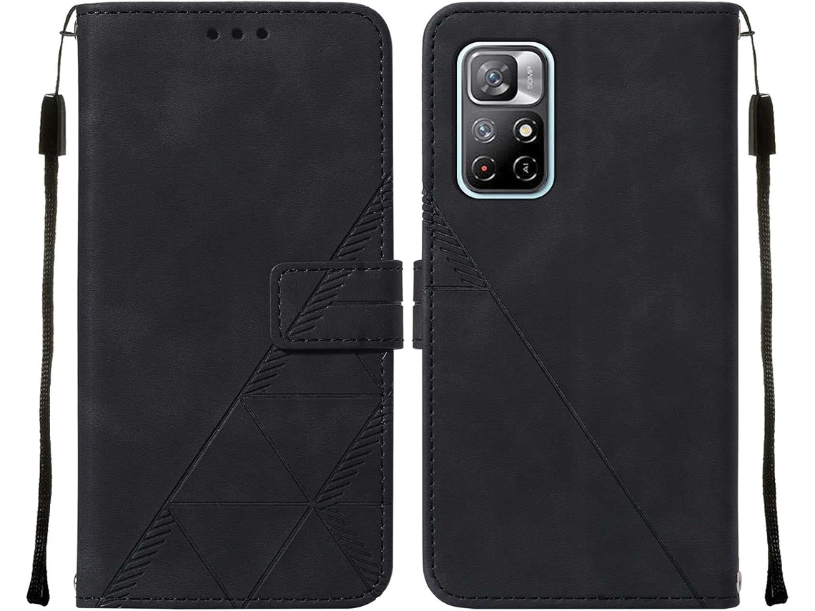 Capa Protetora Braçadeira Função para Xiaomi Xiaomi Poco M4 Pro 5G HONGWE. Pele Sintética Preto