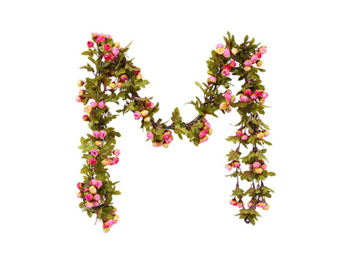 Guirlanda Artificial de Pétalas de Rosa, Flor de Plástico para Pendurar no Teto, Decoração Rosa. AQUAFORGE