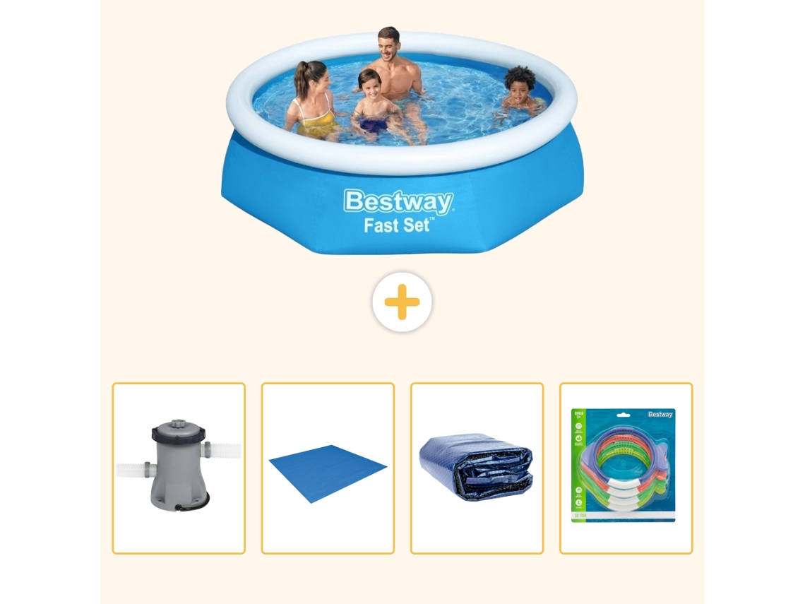 Bestway Piscina Bestway Fast Set Redonda - 244x61 Cm - 5-peças S220