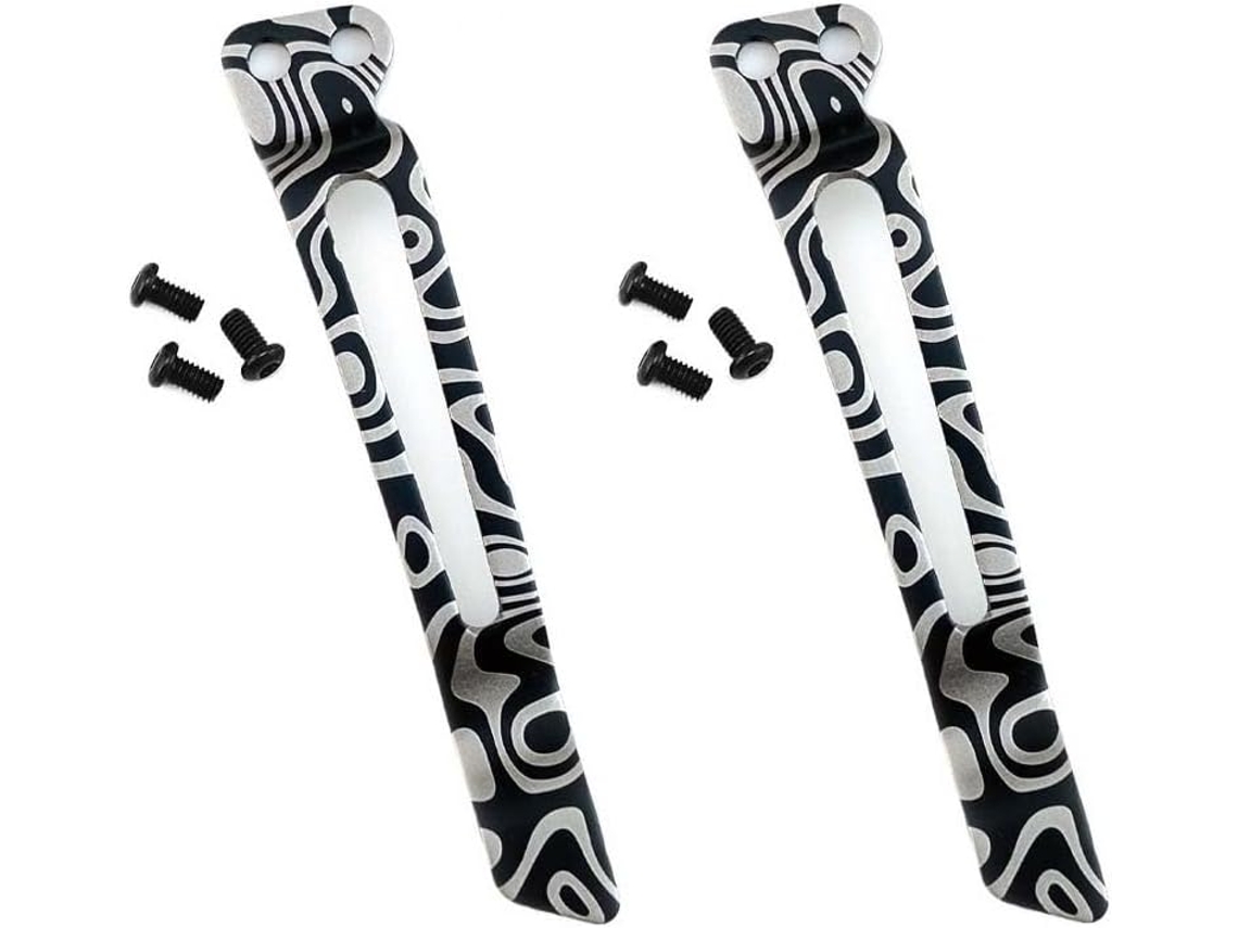 2 conjuntos de grampos de aço inoxidável damasco com suporte profundo e fusíveis.