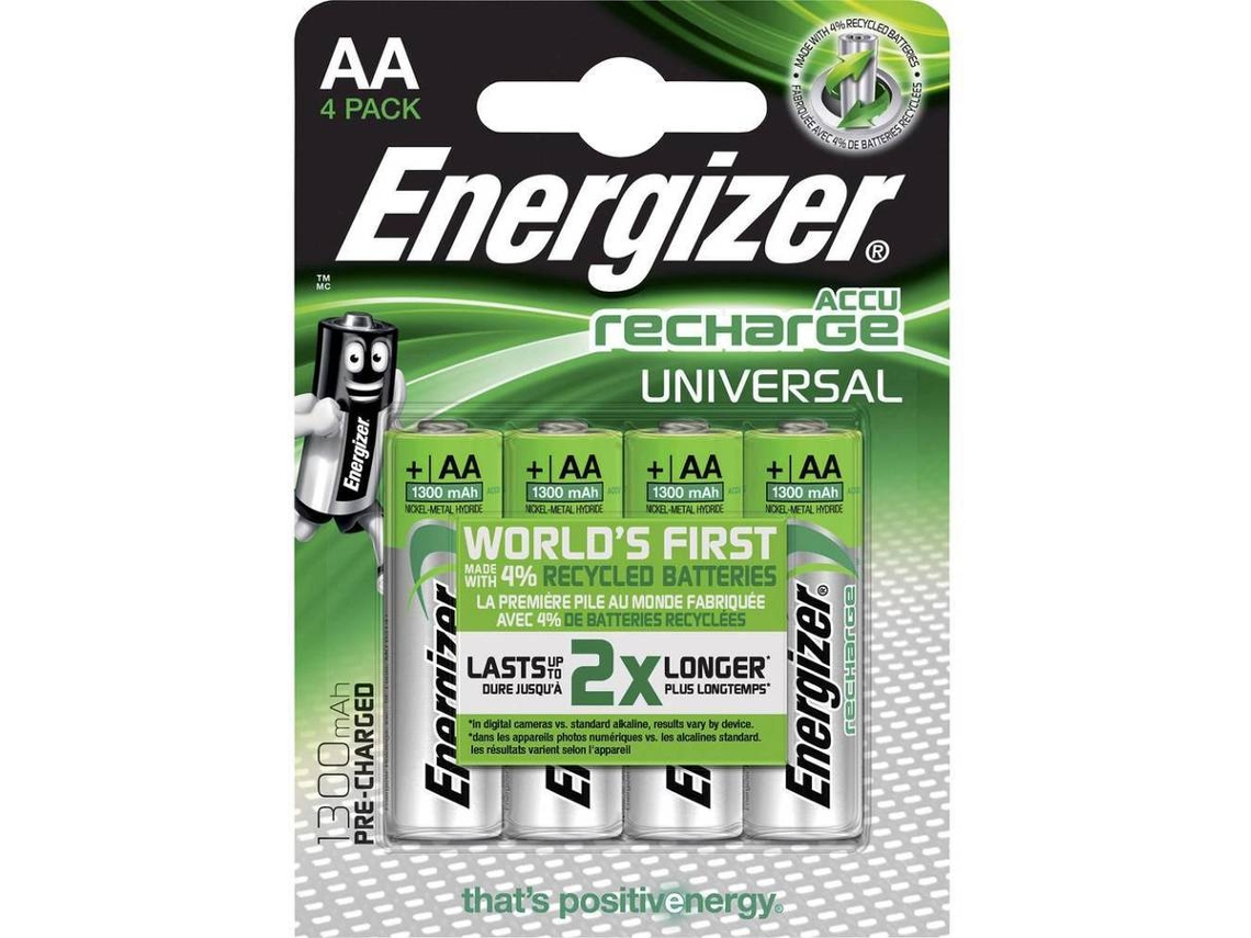 Pilhas Recarregáveis ENERGIZER HR06 1300mAh (4 unidades)