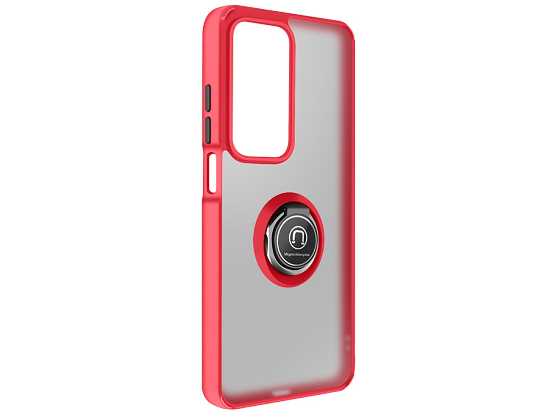 Avizar Capa Para Oppo A5 Com Suporte De Anel E Fixação Magnética Vermelho