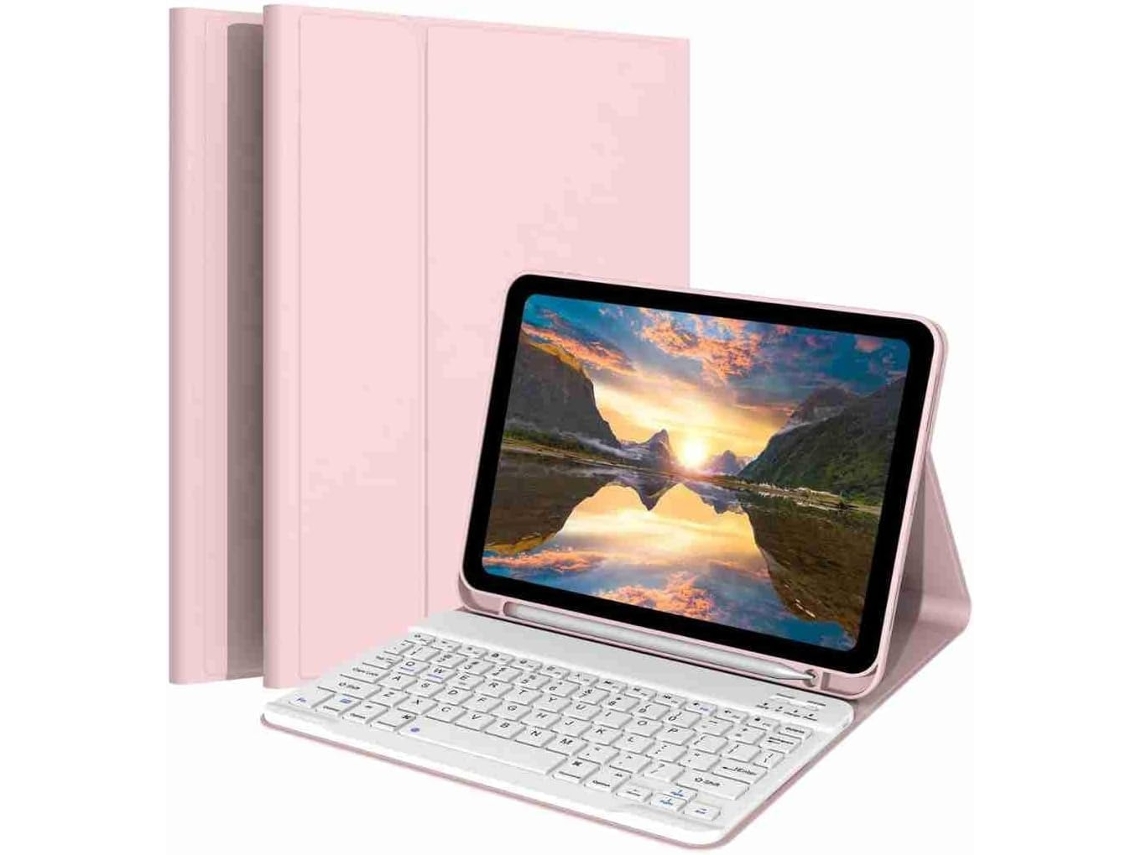 Capa Com Teclado Bluetooth Para Xiaomi Redmi Pad Se 11 Polegadas (2023), Destacável Cor Rosa Elysve