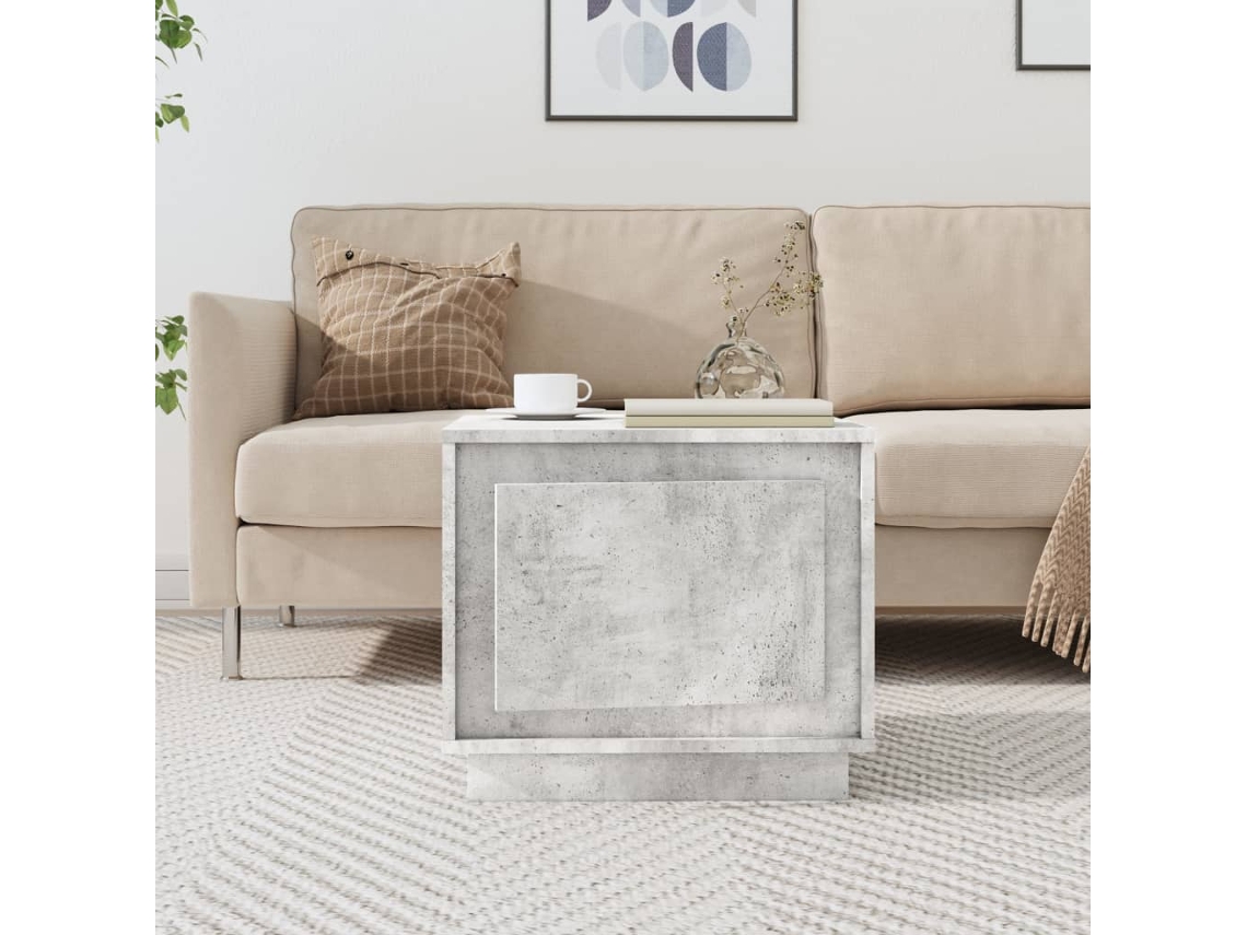 Vidaxl Mesa De Centro 51x50x44 Cm Derivados De Madeira Cinza Cimento