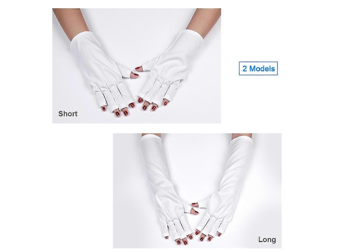 1 Pair Uv Protection Gloves Fingerless Anti Glove Protect Hands From With Led Gel Nail Polish Drying Lamp Manic Ure Tool GOKOCO
