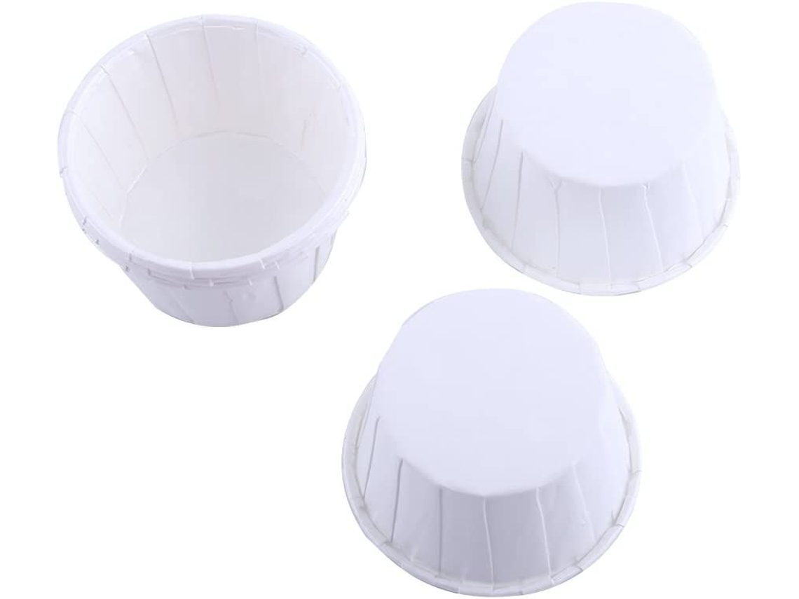 Conjunto De 100 Forminhas De Papel Para Muffins E Cupcakes, Branco, Para Assar E Apresentar Sobremesas Em Festas E Eventos
