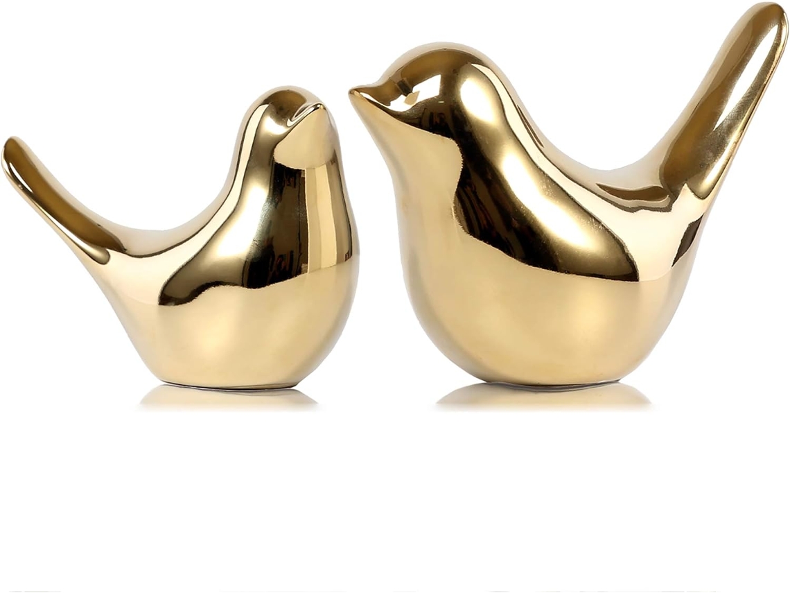 Conjunto de 2 Estatuetas Animais Pequenos para Decoração Casa em Estilo Moderno BRILVIBERA