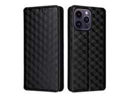 Capa Para Iphone 15 Pro Max Pele Sintética Preto