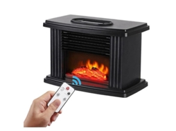 2026-calentador De Chimenea Eléctrica 1000w Con Control Remoto, Flama Realista, Portátil, Negro Negro