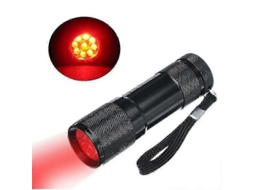 Mini Pocket Lanterna Vermelha Flashlight 9 Leds 670nm Luz Potente Para Caça