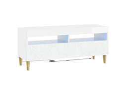 Vidaxl Gabinete De Tv Led Branco Brilhante Derivados De Madeira
