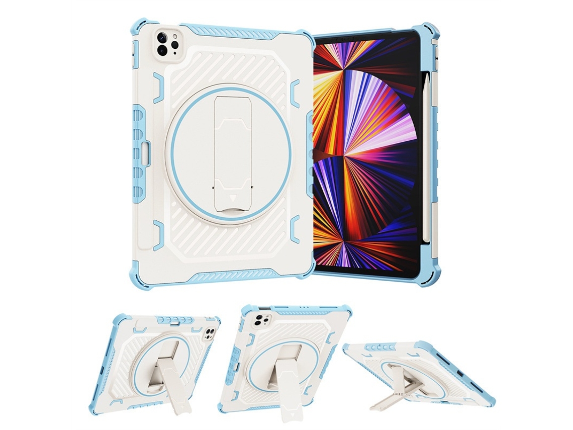 Capa protetora Elysve para iPad de 10,2 polegadas com suporte giratório e proteção contra quedas, azul (2021/2020/2019).