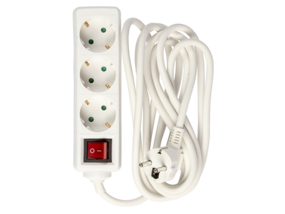 Tomada Elétrica De 3 Vias Com Interruptor E Aterramento, 3m