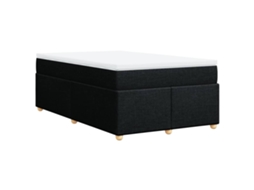 Cama Boxspring com Colchão 120x190 Cm Tecido Preto MAISON EXCLUSIVE