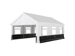 Tenda de festa 4x6m com paredes removíveis, 2 portas, janelas, UPF30+ cinza/branco | S/MARCA