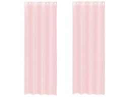 Maison Exclusive - Cortinas De Voile Com Ilhós 2 Pcs Rosa-claro 140x260 Cm