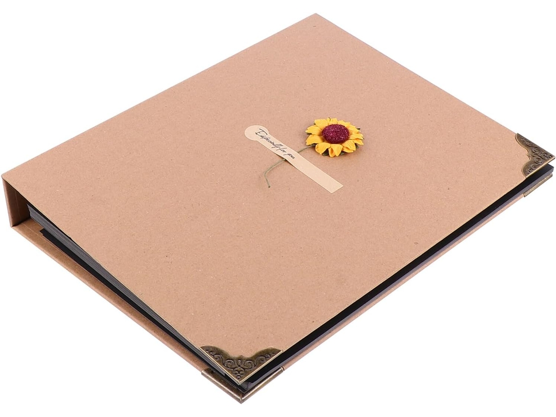 Álbum Fotos Fácil Transportar Colado Grande Capacidade Feito Artesanalmente Papel Kraft Cáqui Perfeito Viagens GOKOCO