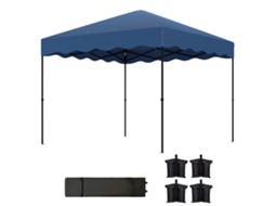 Tenda Dobrável Pop Up 3x3 M Para Eventos Com Proteção Uv50+ Altura Ajustável E Bolsa De Transporte Azul