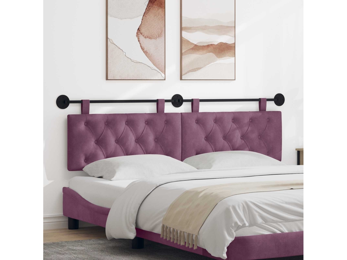 Vidaxl Cabeceira Suspensa Roxo Veludo